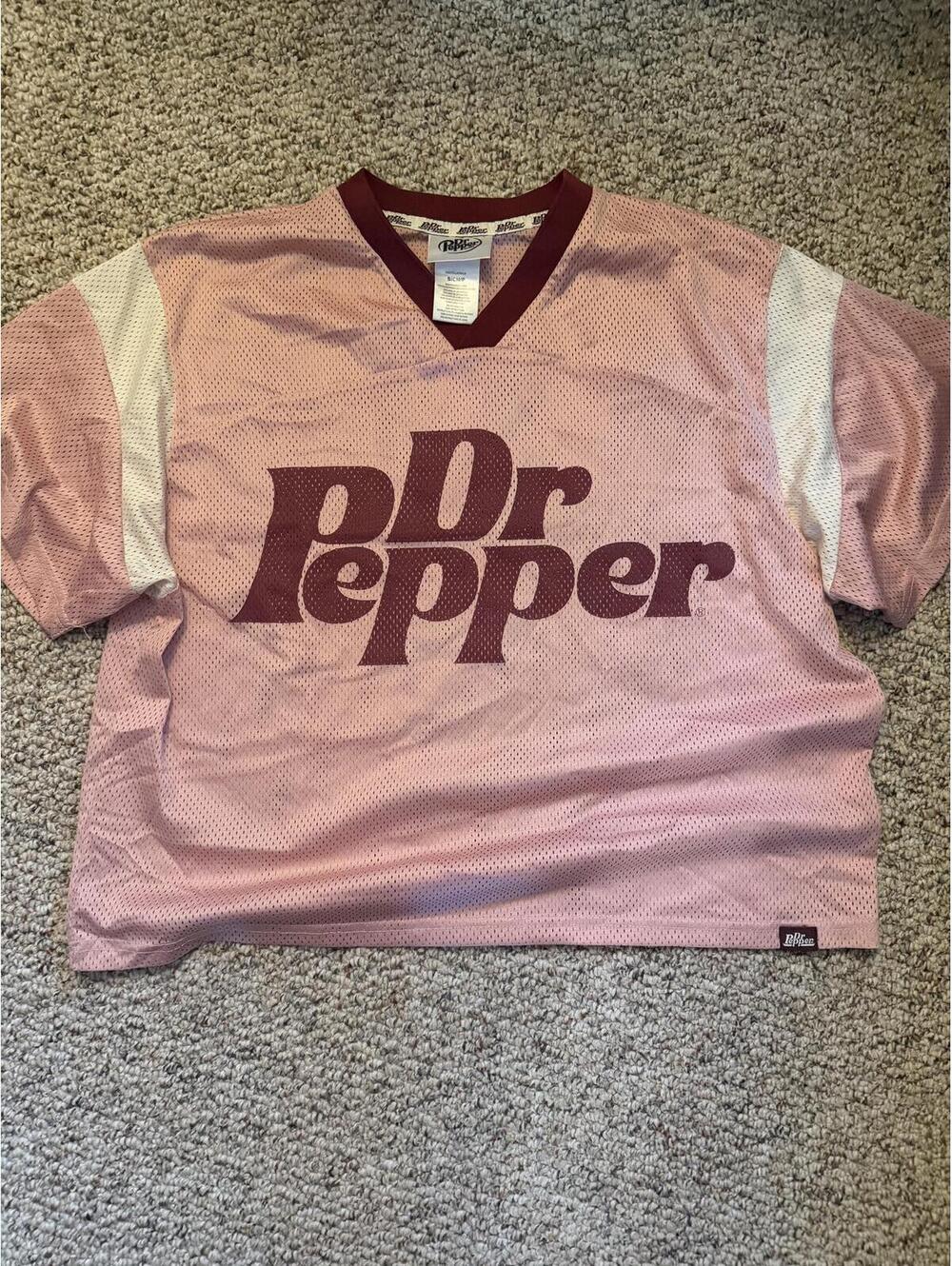 Dr. Pepper retro mesh jersey pink/burgundy top